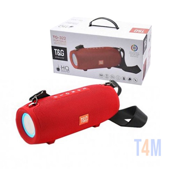 T&G WIRELESS SPEAKER TG-322 FM/AUX/USB 20W RED